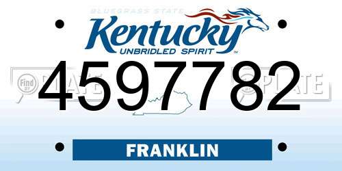 4597782 Kentucky License Plate