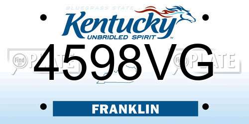 4598VG Kentucky License Plate