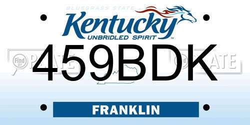 459BDK Kentucky License Plate