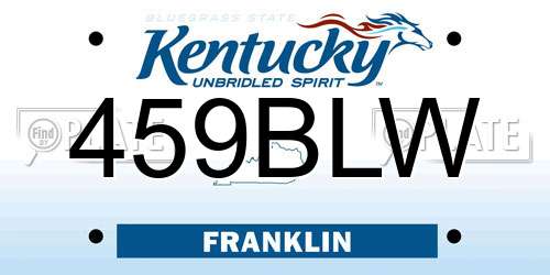 459BLW Kentucky License Plate