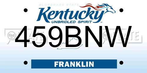 459BNW Kentucky License Plate