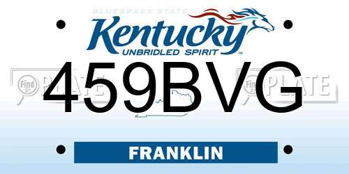 459BVG Kentucky License Plate