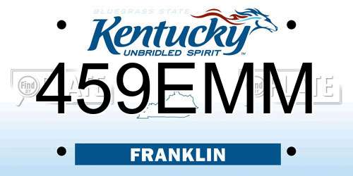 459EMM Kentucky License Plate