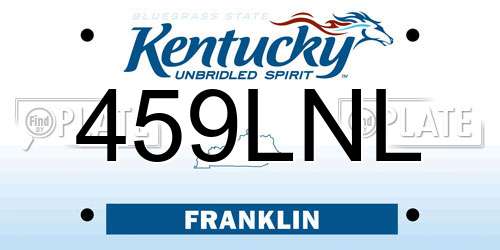 459LNL Kentucky License Plate