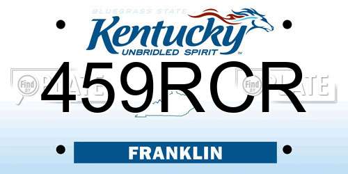 459RCR Kentucky License Plate