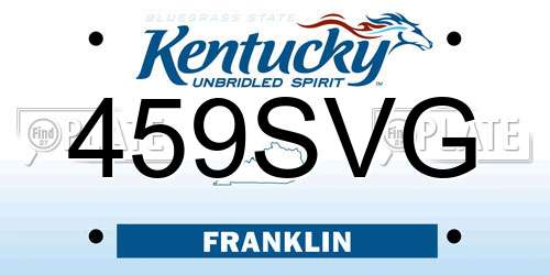 459SVG Kentucky License Plate