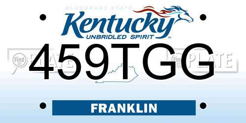 459TGG Kentucky License Plate