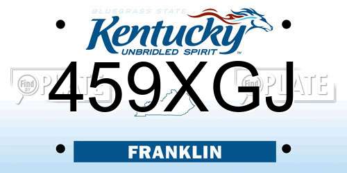 459XGJ Kentucky License Plate