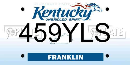 459YLS Kentucky License Plate