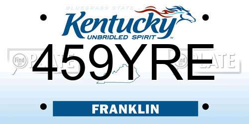 459YRE Kentucky License Plate