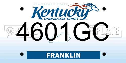 4601GC Kentucky License Plate
