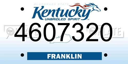 4607320 Kentucky License Plate