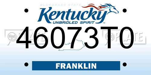 46073T0 Kentucky License Plate