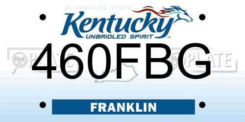 460FBG Kentucky License Plate