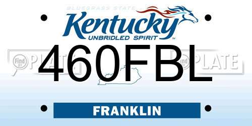460FBL Kentucky License Plate