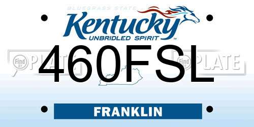 460FSL Kentucky License Plate