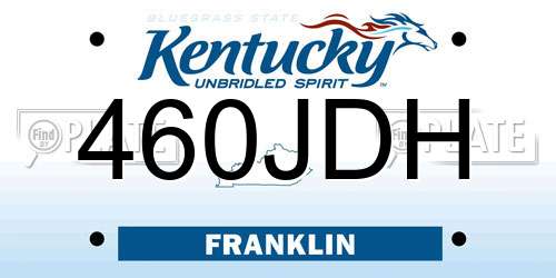 460JDH Kentucky License Plate