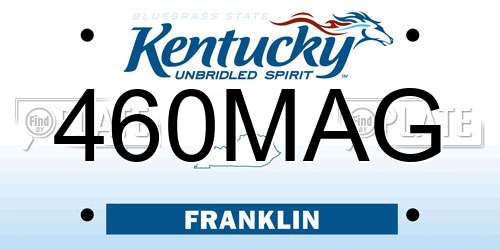 460MAG Kentucky License Plate