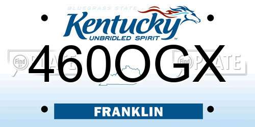 460OGX Kentucky License Plate