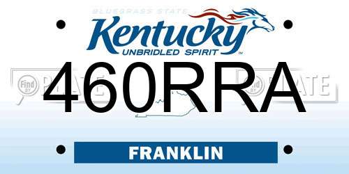 460RRA Kentucky License Plate