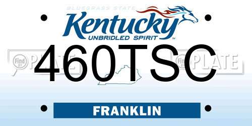 460TSC Kentucky License Plate