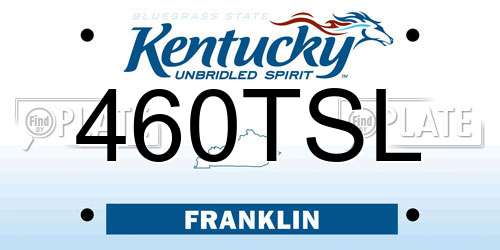 460TSL Kentucky License Plate