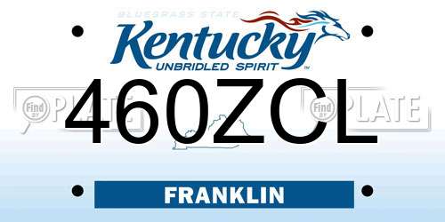 460ZCL Kentucky License Plate