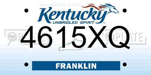 4615XQ Kentucky License Plate
