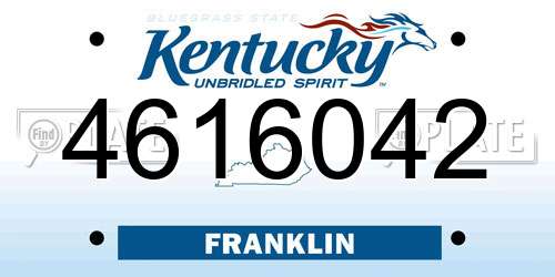 4616042 Kentucky License Plate