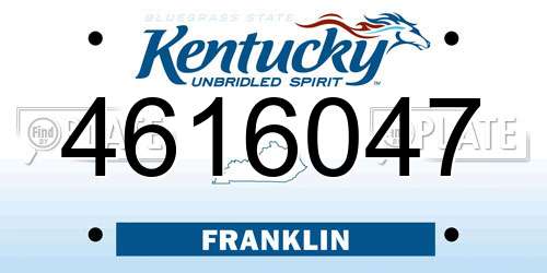 4616047 Kentucky License Plate