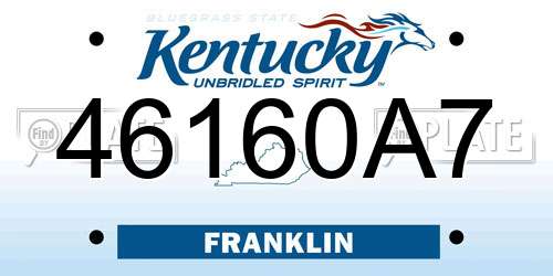 46160A7 Kentucky License Plate