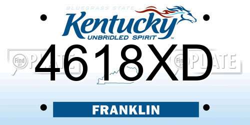 4618XD Kentucky License Plate