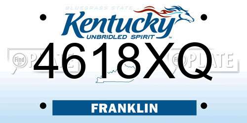 4618XQ Kentucky License Plate