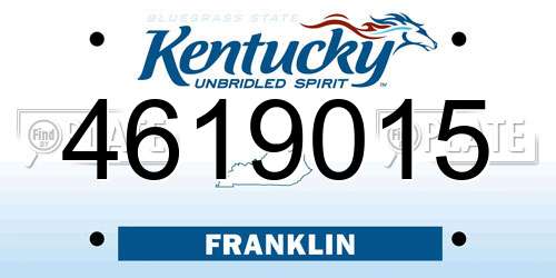 4619015 Kentucky License Plate