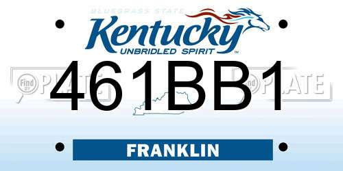 461BB1 Kentucky License Plate