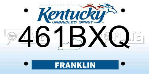 461BXQ Kentucky License Plate