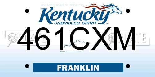 461CXM Kentucky License Plate