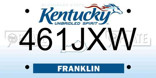 461JXW Kentucky License Plate