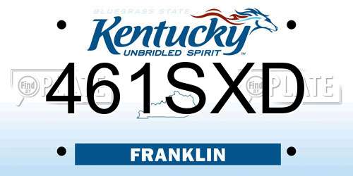 461SXD Kentucky License Plate