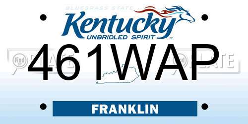 461WAP Kentucky License Plate