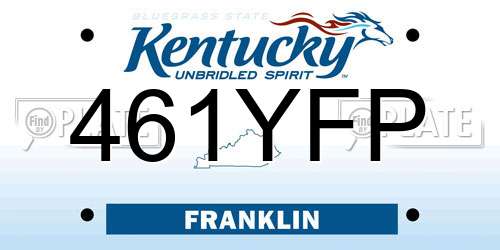 461YFP Kentucky License Plate