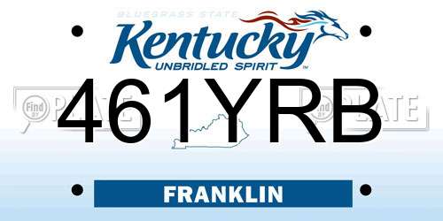 461YRB Kentucky License Plate