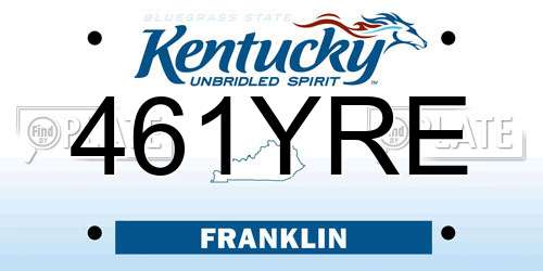 461YRE Kentucky License Plate