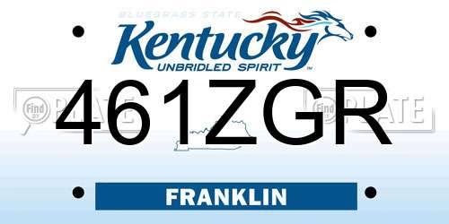 461ZGR Kentucky License Plate