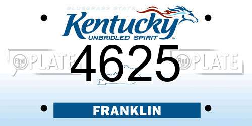 4625 Kentucky License Plate
