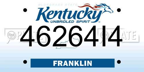 46264I4 Kentucky License Plate