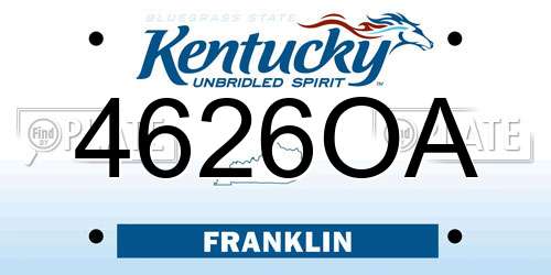 4626OA Kentucky License Plate
