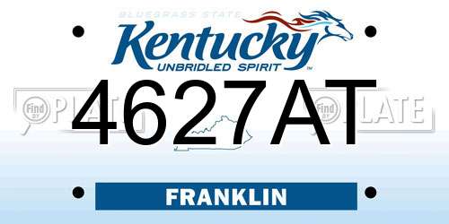 4627AT Kentucky License Plate