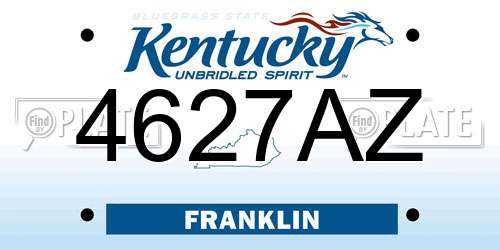 4627AZ Kentucky License Plate