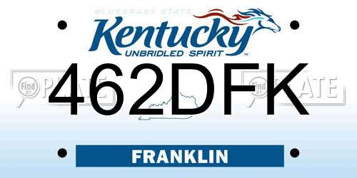 462DFK Kentucky License Plate